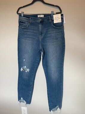 Abercrombie & Fitch Super Skinny Ankle Jeans Women’s 33 High Rise Distressed